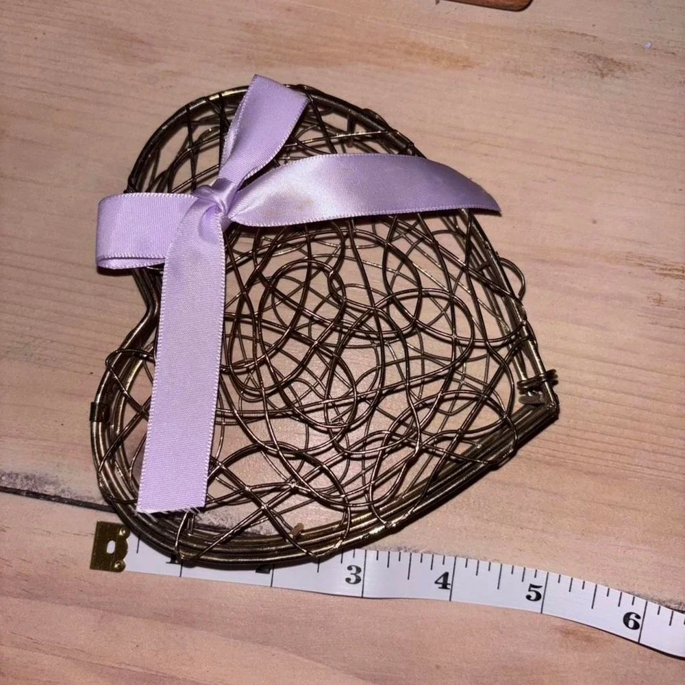 Heart Shaped Box for Potpourri or Soft Things Wired Hinged Valentines Gift